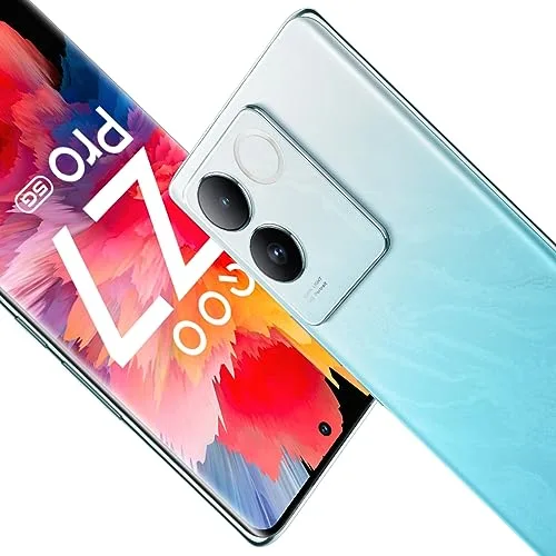 iQOO Z7 Pro 5G Blue Lagoon 8GB RAM 256GB Storage 3D Curved AMOLED Display 4nm MediaTek Dimesity 7200 5G Processor 64MP Aura Light OIS Camera Segments Slimmest Lightest Smartphone 0 0